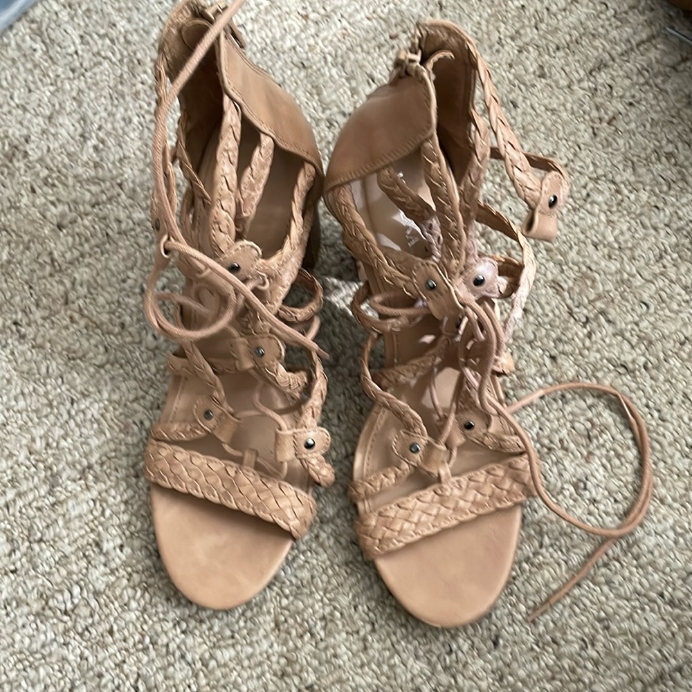Merona Strappy Gladiator Heel Sandals Tan Size 9.5